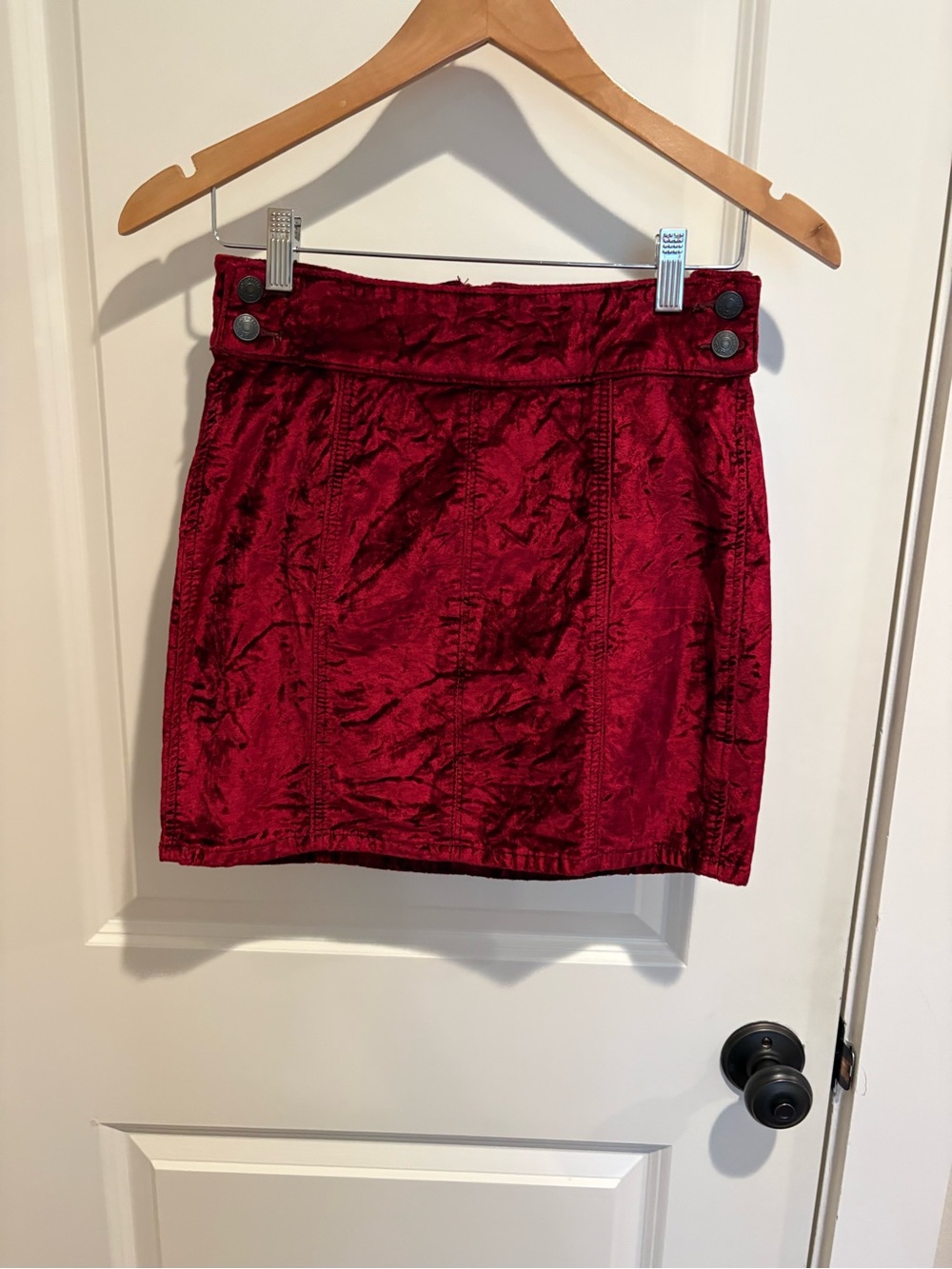 We the Free Women’s Red crushed Velvet Mini Skirt - 27